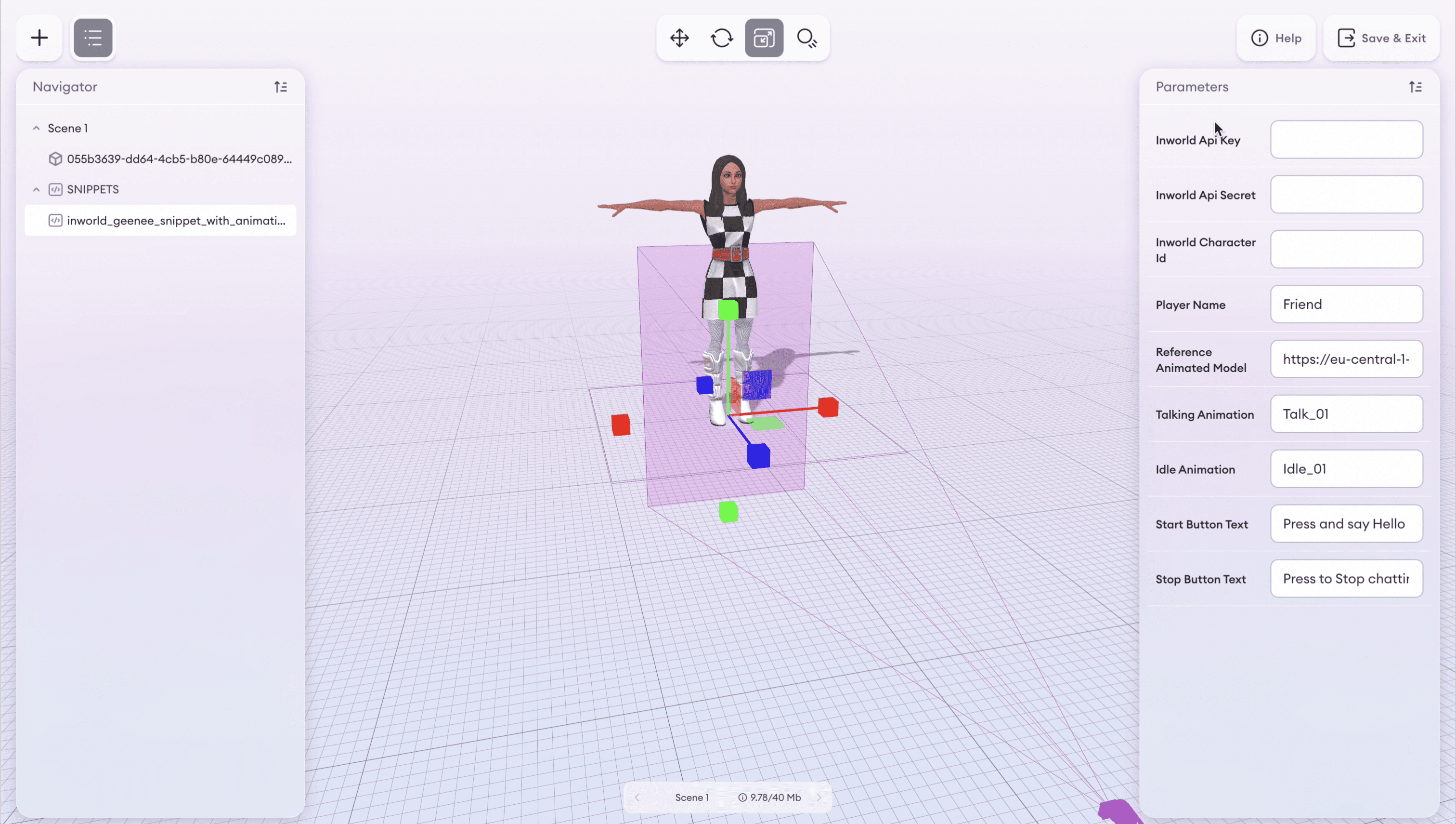 AI Character within Geenee WEbAR Builder